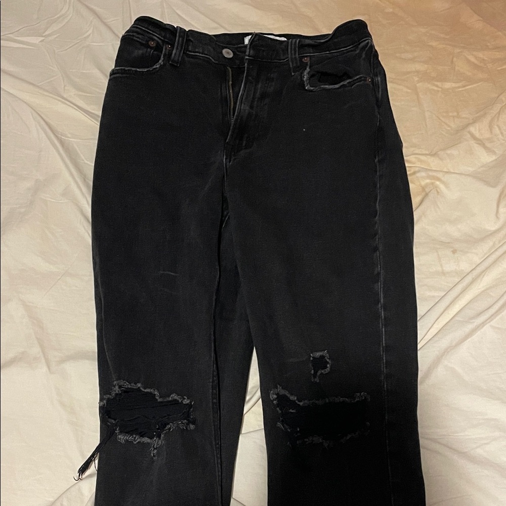 Abercrombie & Fitch Ankle Straight Ultra High Rise Curve Love